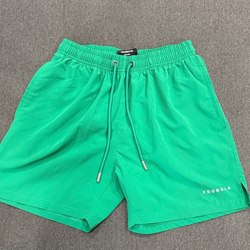 YoungLA Bright Green swim trunks
